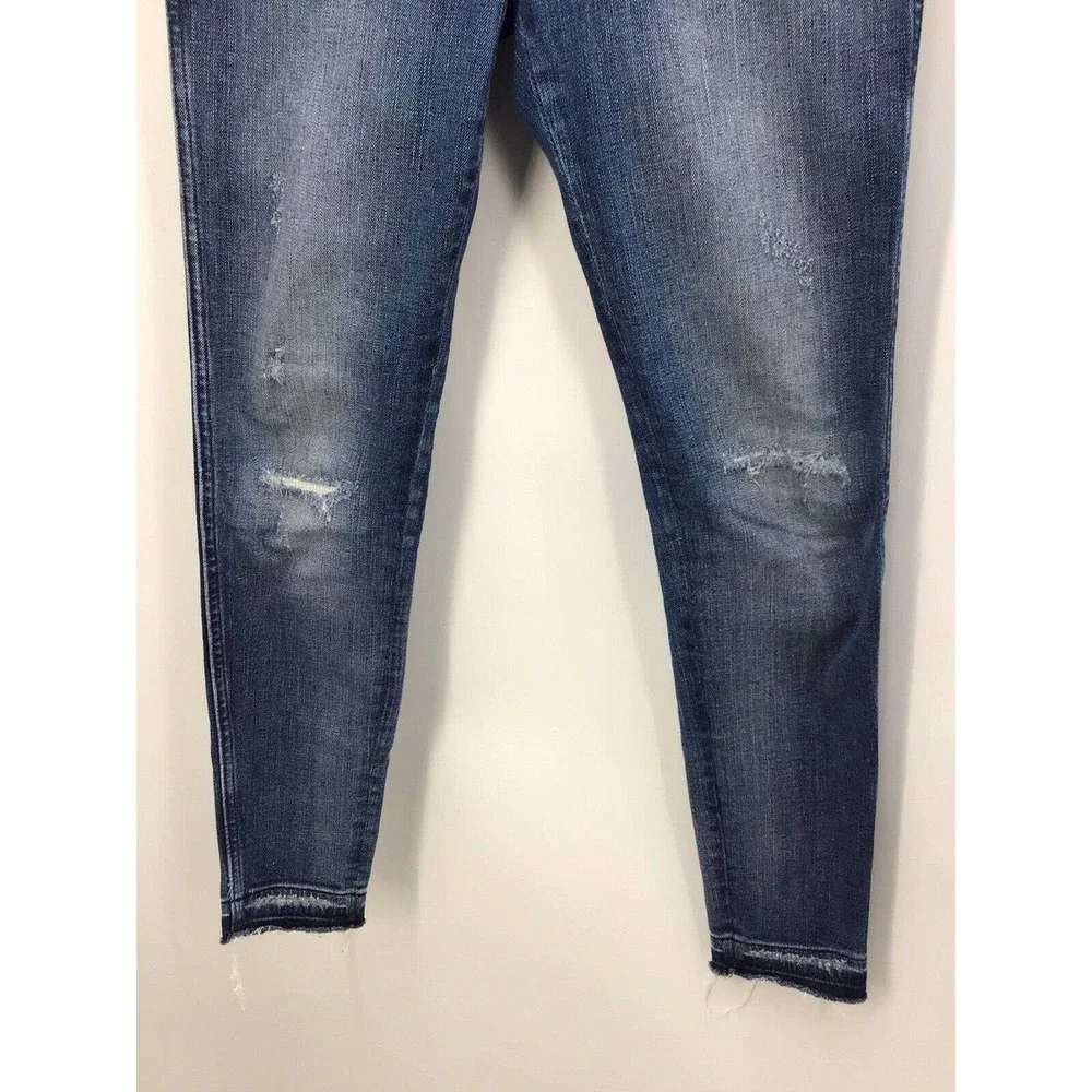 Madewell Distressed High Rise Skinny Raw Hem Jeans - Picture 2 of 10
